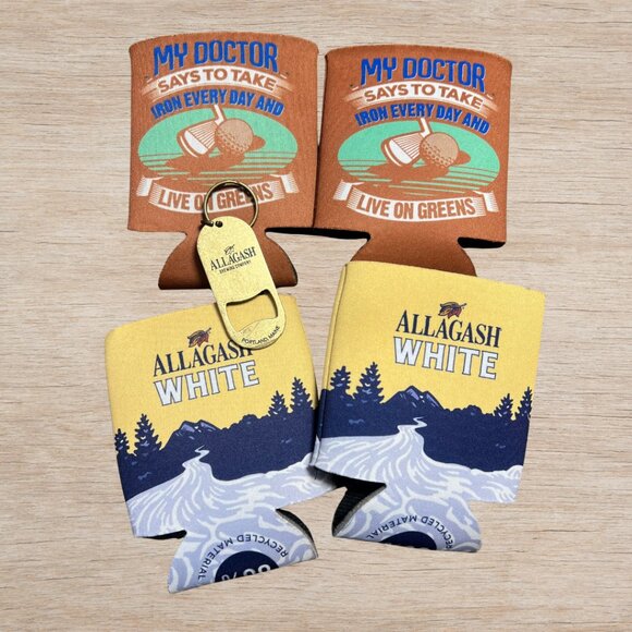 NWT The Kraftsman Co. Wooden Beer Caddy w/ Bottle Opener, Koozie, Key Chain - Picture 4 of 5